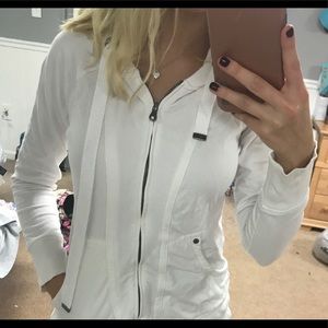 Athleta White Zip Up Sweatshirt